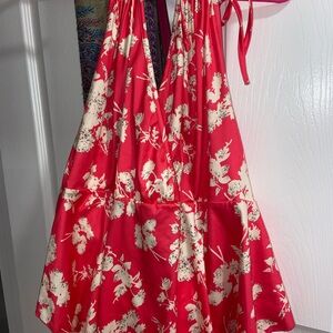 SHEIN VCAY Plus Floral Print Tie Backless Halter